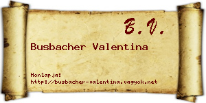 Busbacher Valentina névjegykártya